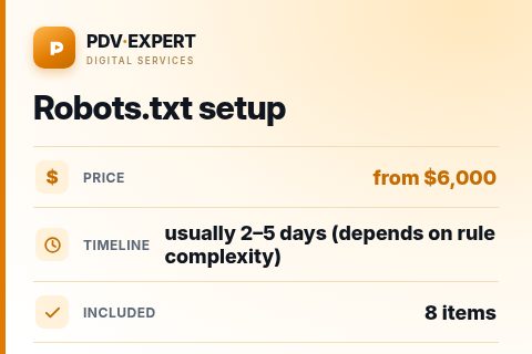 Robots.txt setup — price, timeline & scope