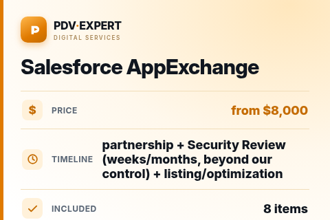 Salesforce AppExchange — price, timeline & scope