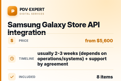 Samsung Galaxy Store API integration — price, timeline & scope