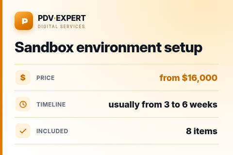 Sandbox environment setup — price, timeline & scope