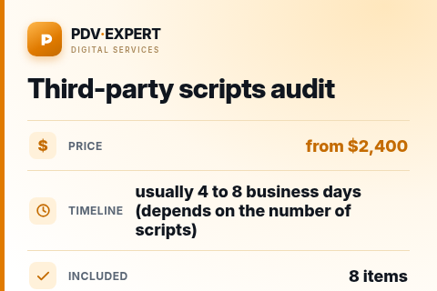 Third-party scripts audit — price, timeline & scope