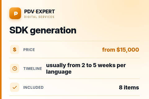SDK generation — price, timeline & scope