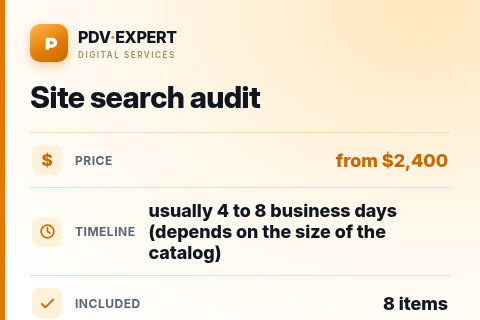 Site search audit — price, timeline & scope