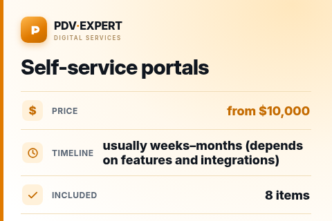 Self-service portals — price, timeline & scope