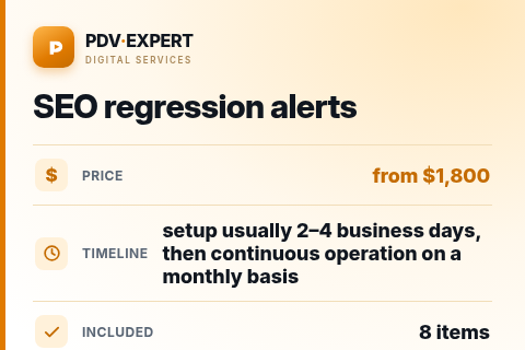 SEO regression alerts — price, timeline & scope