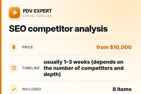 SEO competitor analysis — price, timeline & scope
