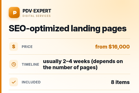 SEO-optimized landing pages — price, timeline & scope