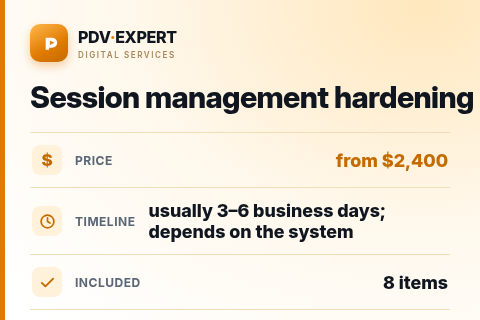 Session management hardening — price, timeline & scope