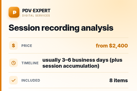 Session recording analysis — price, timeline & scope