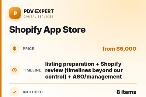 Shopify App Store — price, timeline & scope