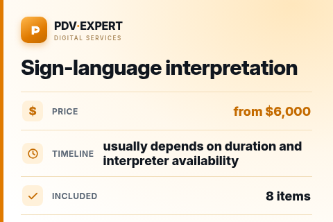 Sign-language interpretation — price, timeline & scope
