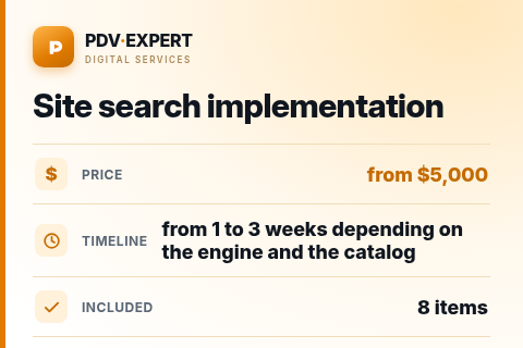 Site search implementation — price, timeline & scope
