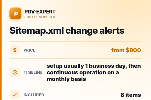 Sitemap.xml change alerts — price, timeline & scope