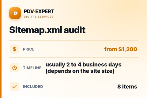 Sitemap.xml audit — price, timeline & scope