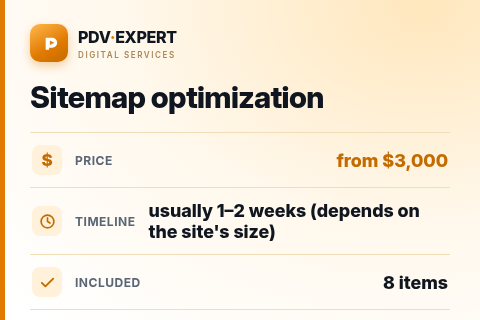 Sitemap optimization — price, timeline & scope