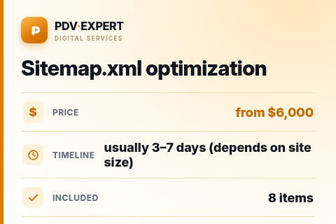 Sitemap.xml optimization — price, timeline & scope