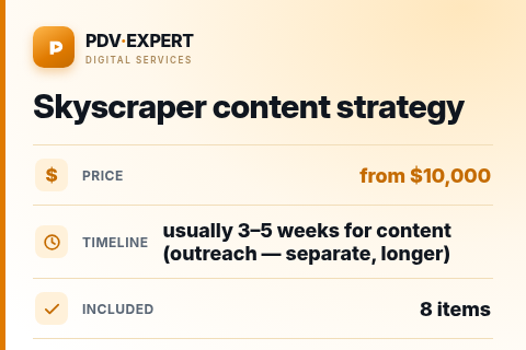 Skyscraper content strategy — price, timeline & scope