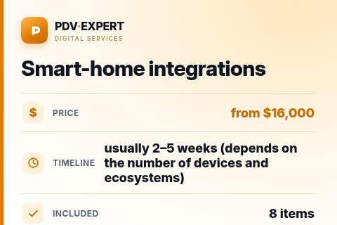 Smart-home integrations — price, timeline & scope