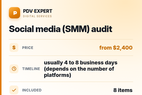 Social media (SMM) audit — price, timeline & scope
