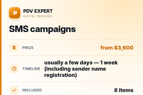 SMS campaigns — price, timeline & scope