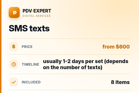 SMS texts — price, timeline & scope
