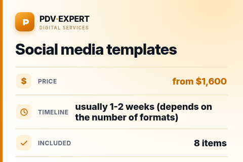 Social media templates — price, timeline & scope