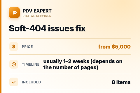 Soft-404 issues fix — price, timeline & scope