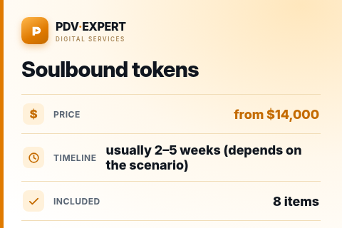 Soulbound tokens — price, timeline & scope