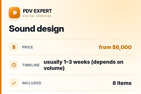Sound design — price, timeline & scope