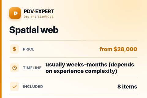 Spatial web — price, timeline & scope