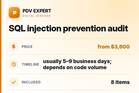 SQL injection prevention audit — price, timeline & scope