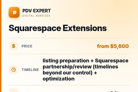 Squarespace Extensions — price, timeline & scope