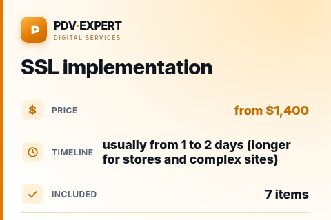 SSL implementation — price, timeline & scope