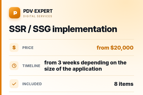 SSR / SSG implementation — price, timeline & scope