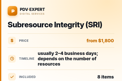 Subresource Integrity (SRI) — price, timeline & scope