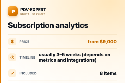 Subscription analytics — price, timeline & scope