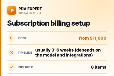 Subscription billing setup — price, timeline & scope