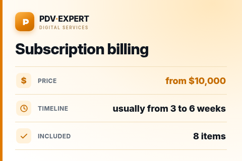 Subscription billing — price, timeline & scope