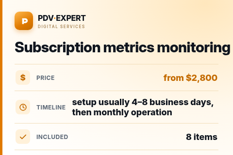Subscription metrics monitoring — price, timeline & scope