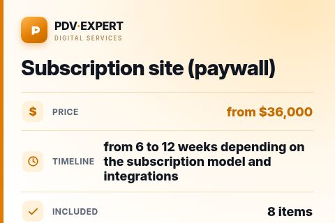 Subscription site (paywall) — price, timeline & scope