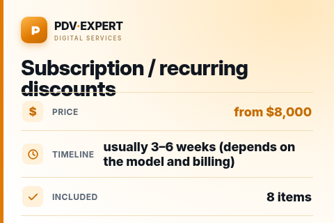 Subscription / recurring discounts — price, timeline & scope