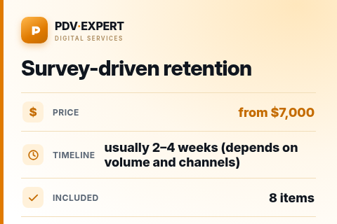 Survey-driven retention — price, timeline & scope