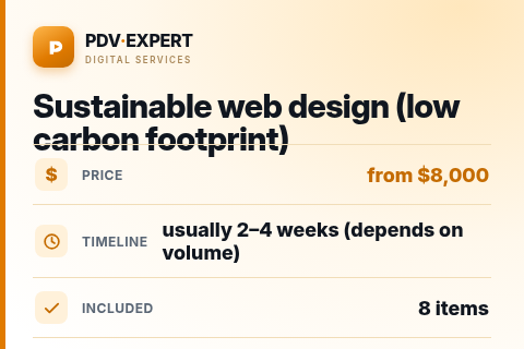 Sustainable web design (low carbon footprint) — price, timeline & scope