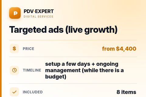 Targeted ads (live growth) — price, timeline & scope