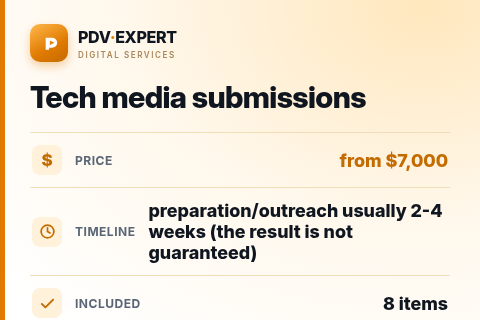 Tech media submissions — price, timeline & scope