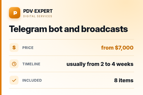 Telegram bot and broadcasts — price, timeline & scope