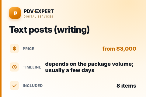 Text posts (writing) — price, timeline & scope