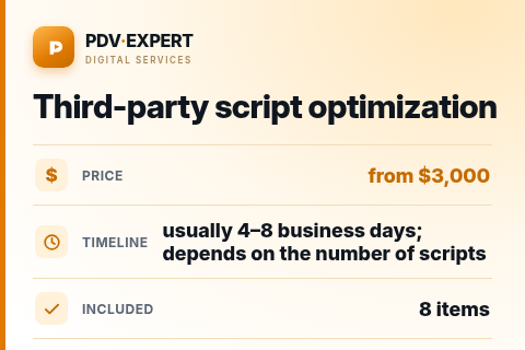 Third-party script optimization — price, timeline & scope