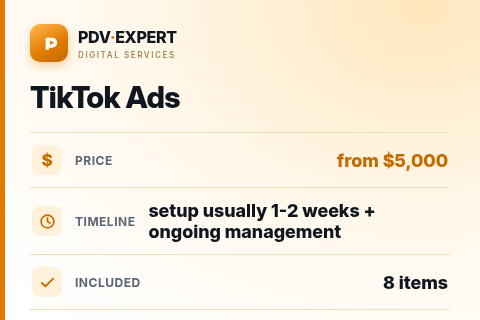 TikTok Ads — price, timeline & scope