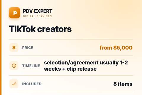 TikTok creators — price, timeline & scope